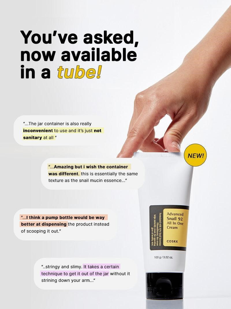 COSRX Advanced Snail 92 All In One Cream 100ml – Repair & Hydrating Moisturizer (Korea)